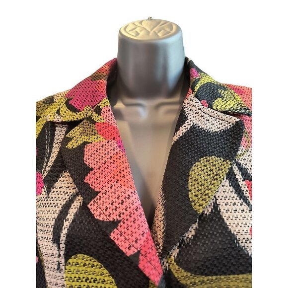 Trina Turk Floral-Print Mid-Length Jacket Women's Size 2 Like New condition - Picture 3 of 16